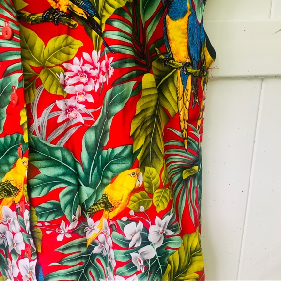 vintage vsco 90s tropical button you popover - Picture 3 of 5